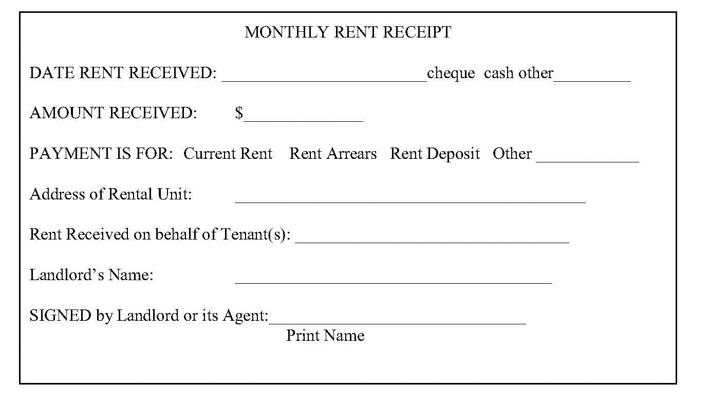 Landlord Rent Receipt - TeresaBabbitt